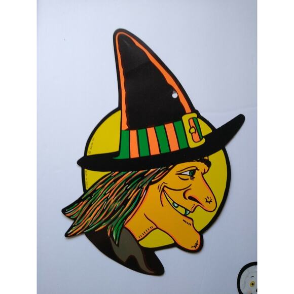 Vintage Halloween Diecuts Wall Decor Skeletons Witches Owls Scarecrow Lot of 7 - Picture 8 of 12